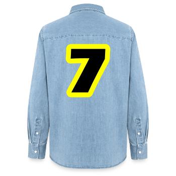 7 Symbole numérique - Chemise en denim femme bio Stanley/Stella - bleu clair délavé - Dos - AI Model Female 172 light (172cm)