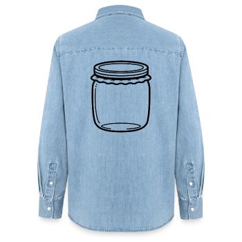 Jam Jar Gliederung - Frauen Jeanshemd Organic von Stanley/Stella - verwaschenes Hellblau - Hinten - AI Model Female 172 light (172cm)