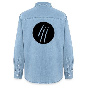 Krallen - Frauen Jeanshemd Organic von Stanley/Stella - verwaschenes Hellblau - Hinten - AI Model Female 172 light (172cm)