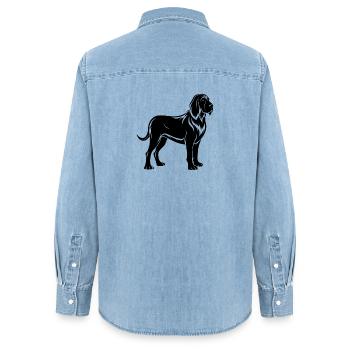 Bloodhound - Women’s Organic Denim Shirt by Stanley/Stella - light wash - Back - AI Model Female 172 light (172cm)