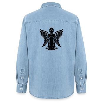 Angel - Women’s Organic Denim Shirt by Stanley/Stella - light wash - Back - AI Model Female 172 light (172cm)