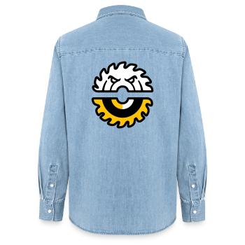 Graphique de face à scie circulaire - Chemise en denim femme bio Stanley/Stella - bleu clair délavé - Dos - AI Model Female 172 light (172cm)