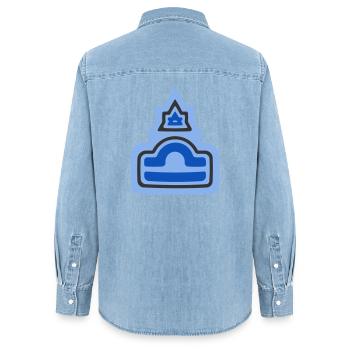 Zodiac Stammes-Waage und Luft - Frauen Jeanshemd Organic von Stanley/Stella - verwaschenes Hellblau - Hinten - AI Model Female 172 light (172cm)