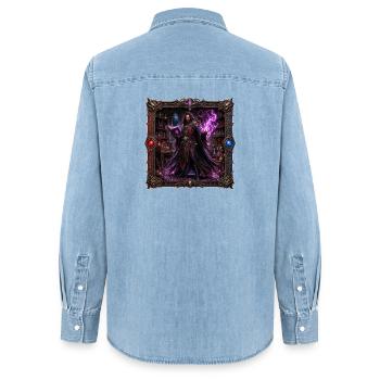 Sorcier - Chemise en denim femme bio Stanley/Stella - bleu clair délavé - Dos - AI Model Female 172 light (172cm)
