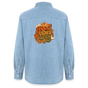 Vibes - Chemise en denim femme bio Stanley/Stella - bleu clair délavé - Dos - AI Model Female 172 light (172cm)