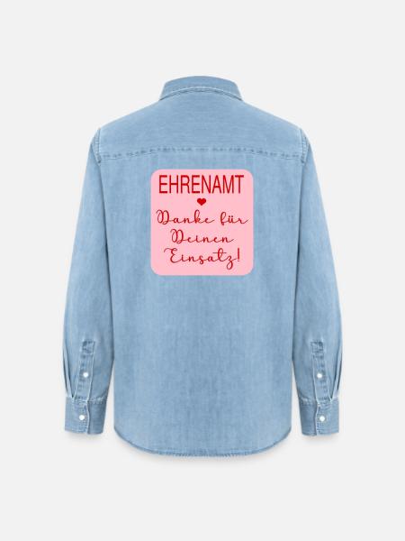 Danke Einsatz Ehrenamt - Frauen Jeanshemd Organic von Stanley/Stella - verwaschenes Hellblau