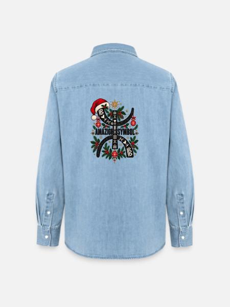 Amazigh Weihnachten - Frauen Jeanshemd Organic von Stanley/Stella - verwaschenes Hellblau