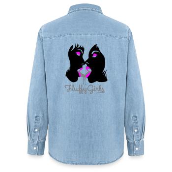 fluffy girls - Frauen Jeanshemd Organic von Stanley/Stella - verwaschenes Hellblau - Hinten - AI Model Female 172 light (172cm)