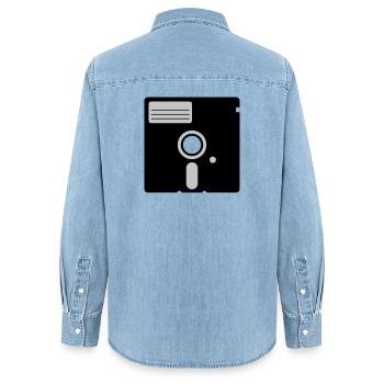 retro floppy disk - Frauen Jeanshemd Organic von Stanley/Stella - verwaschenes Hellblau - Hinten - AI Model Female 172 light (172cm)
