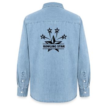 Bowling star - Frauen Jeanshemd Organic von Stanley/Stella - verwaschenes Hellblau - Hinten - AI Model Female 172 light (172cm)