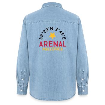 Arenal Mallorca - Chemise en denim femme bio Stanley/Stella - bleu clair délavé - Dos - AI Model Female 172 light (172cm)
