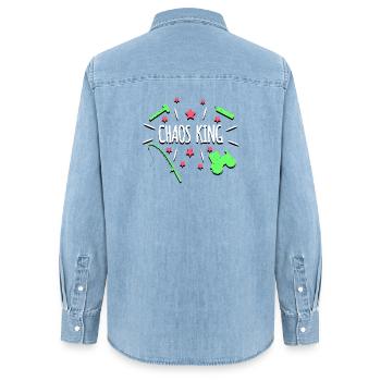Roi du Chaos - Chemise en denim femme bio Stanley/Stella - bleu clair délavé - Dos - AI Model Female 172 light (172cm)