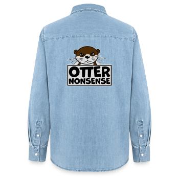 Otter Nonsense Lustig Wortspiel Otter Liebe Spruch - Frauen Jeanshemd Organic von Stanley/Stella - verwaschenes Hellblau - Hinten - AI Model Female 172 light (172cm)