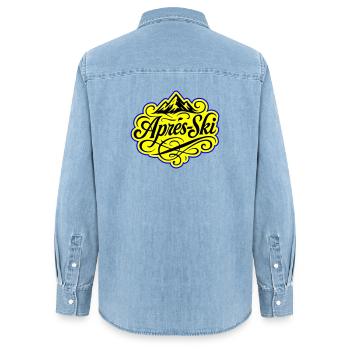 Après-ski Montagnes Alpes - Chemise en denim femme bio Stanley/Stella - bleu clair délavé - Dos - AI Model Female 172 light (172cm)