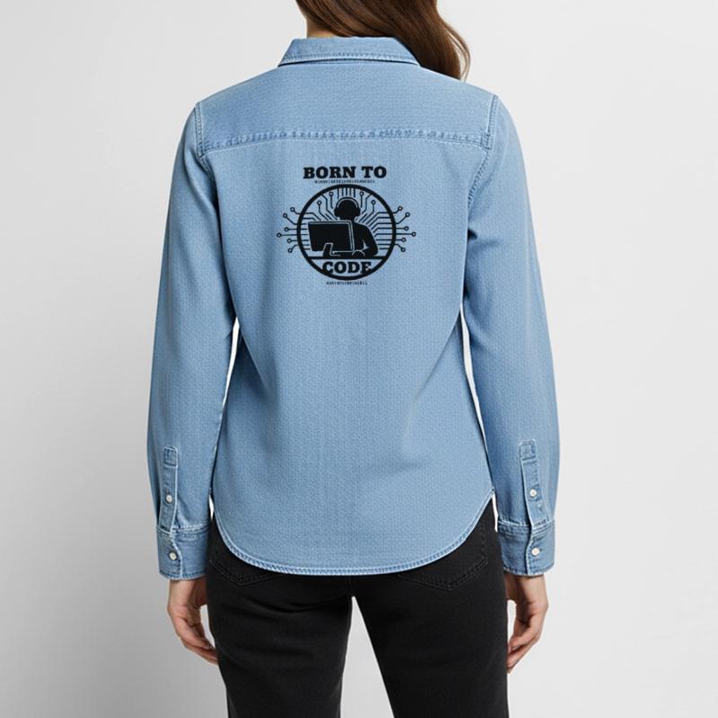 Codeur né pour coder Programmeur Chemise en denim femme bio Stanley/Stella