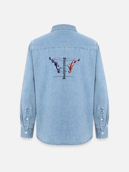 Bodyflying - Frauen Jeanshemd Organic von Stanley/Stella - verwaschenes Hellblau