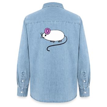Bébé des rats rats rats rongeurs - Chemise en denim femme bio Stanley/Stella - bleu clair délavé - Dos - AI Model Female 172 light (172cm)