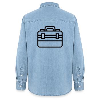 boîte à outils - Chemise en denim femme bio Stanley/Stella - bleu clair délavé - Dos - AI Model Female 172 light (172cm)