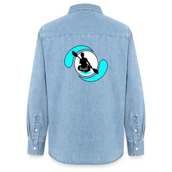 Kajak - Frauen Jeanshemd Organic von Stanley/Stella - verwaschenes Hellblau - Hinten - AI Model Female 172 light (172cm)