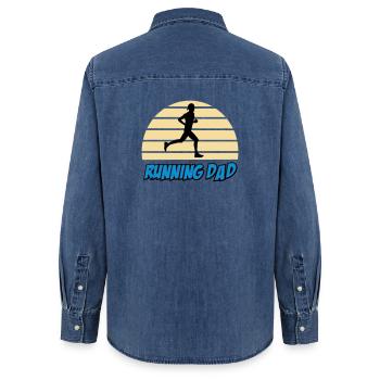 Running dad - Chemise en denim femme bio Stanley/Stella - bleu moyen délavé  - Dos - AI Model Female 172 light (172cm)