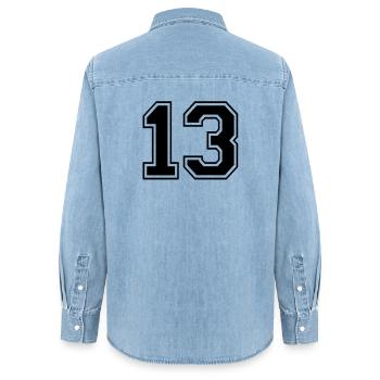13 - Chemise en denim femme bio Stanley/Stella - bleu clair délavé - Dos - AI Model Female 172 light (172cm)
