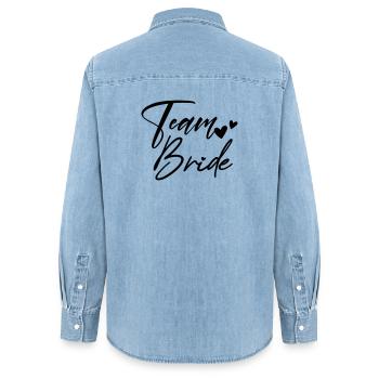 TEAM BRIDE Junggesellenabschied - Frauen Jeanshemd Organic von Stanley/Stella - verwaschenes Hellblau - Hinten - AI Model Female 172 light (172cm)