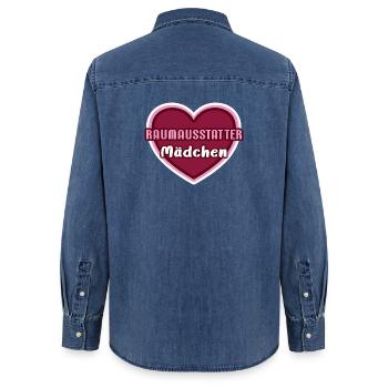 Interior Decorator Girls Child Interior Decorator Girls - Women’s Organic Denim Shirt by Stanley/Stella - mid washy  - Back - AI Model Female 172 light (172cm)