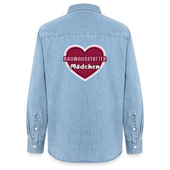 Interior Decorator Girls Child Interior Decorator Girls - Women’s Organic Denim Shirt by Stanley/Stella - light wash - Back - AI Model Female 172 light (172cm)