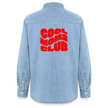 Cool moms club - Chemise en denim femme bio Stanley/Stella - bleu clair délavé - Dos - AI Model Female 172 light (172cm)