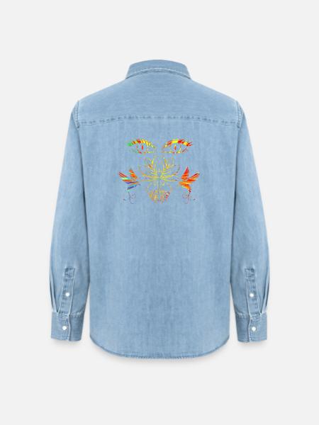 Visage zen - Chemise en denim femme bio Stanley/Stella - bleu clair délavé