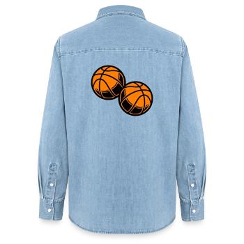 Basketball Symbol Team - Women’s Organic Denim Shirt by Stanley/Stella - light wash - Back - AI Model Female 172 light (172cm)