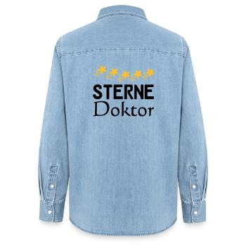 Sterne Doktor Geschenk - Frauen Jeanshemd Organic von Stanley/Stella - verwaschenes Hellblau - Hinten - AI Model Female 172 light (172cm)