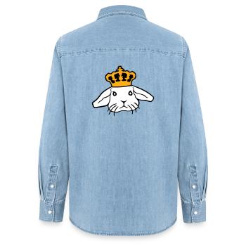 Royal Hase Krone König Königin Prinz Prinzessin - Frauen Jeanshemd Organic von Stanley/Stella - verwaschenes Hellblau - Hinten - AI Model Female 172 light (172cm)