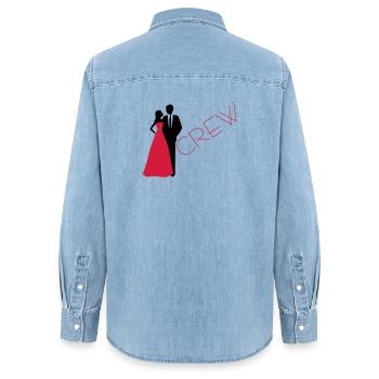Département mariage marié mariée - Chemise en denim femme bio Stanley/Stella - bleu clair délavé - Dos - AI Model Female 172 light (172cm)
