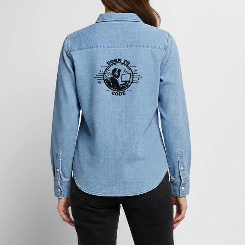 Programmierer, der zum Programmieren geboren wurde Programmierer Frauen Jeanshemd Organic von Stanley/Stella