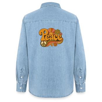 paix - Chemise en denim femme bio Stanley/Stella - bleu clair délavé - Dos - AI Model Female 172 light (172cm)