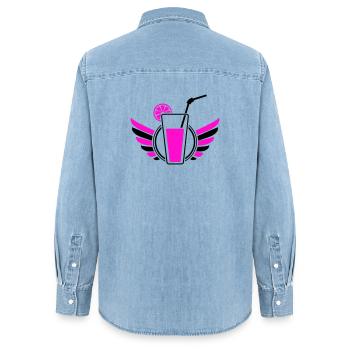 Ailes de cocktail - Chemise en denim femme bio Stanley/Stella - bleu clair délavé - Dos - AI Model Female 172 light (172cm)
