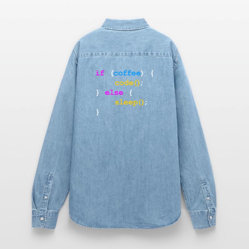 No Coffee No Code Programmer Computer Scientist Women’s Organic Denim Shirt by Stanley/Stella