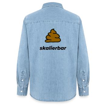 skalierbar - Frauen Jeanshemd Organic von Stanley/Stella - verwaschenes Hellblau - Hinten - AI Model Female 172 light (172cm)