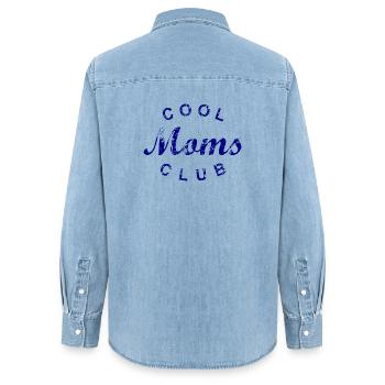Cool Moms Club Mom Mom Mother's Day Gift - Women’s Organic Denim Shirt by Stanley/Stella - light wash - Back - AI Model Female 172 light (172cm)