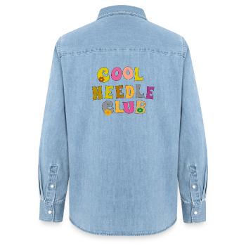 Cool Needle Club - Women’s Organic Denim Shirt by Stanley/Stella - light wash - Back - AI Model Female 172 light (172cm)