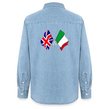 Flagge England, Flagge Italien - Frauen Jeanshemd Organic von Stanley/Stella - verwaschenes Hellblau - Hinten - AI Model Female 172 light (172cm)