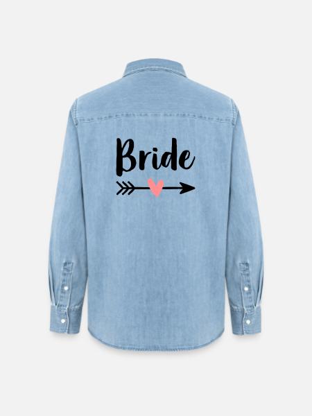 Bride Amor Pfeil Junggesellenabschied Geschenk - Frauen Jeanshemd Organic von Stanley/Stella - verwaschenes Hellblau