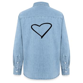 Heart - Women’s Organic Denim Shirt by Stanley/Stella - light wash - Back - AI Model Female 172 light (172cm)