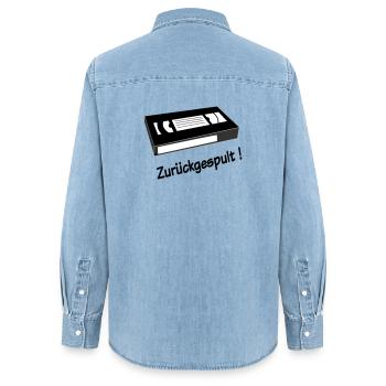 Zurueckgespult - Frauen Jeanshemd Organic von Stanley/Stella - verwaschenes Hellblau - Hinten - AI Model Female 172 light (172cm)