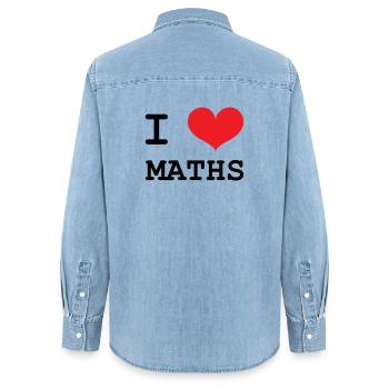 I Love Maths: Passion Mathematics T-Shirt - Frauen Jeanshemd Organic von Stanley/Stella - verwaschenes Hellblau - Hinten - AI Model Female 172 light (172cm)