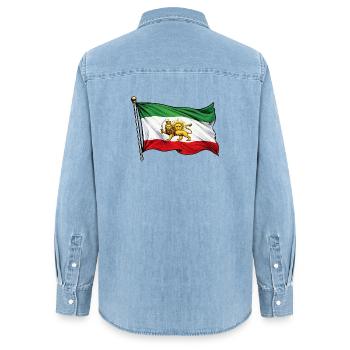  Persien Flagge - Frauen Jeanshemd Organic von Stanley/Stella - verwaschenes Hellblau - Hinten - AI Model Female 172 light (172cm)