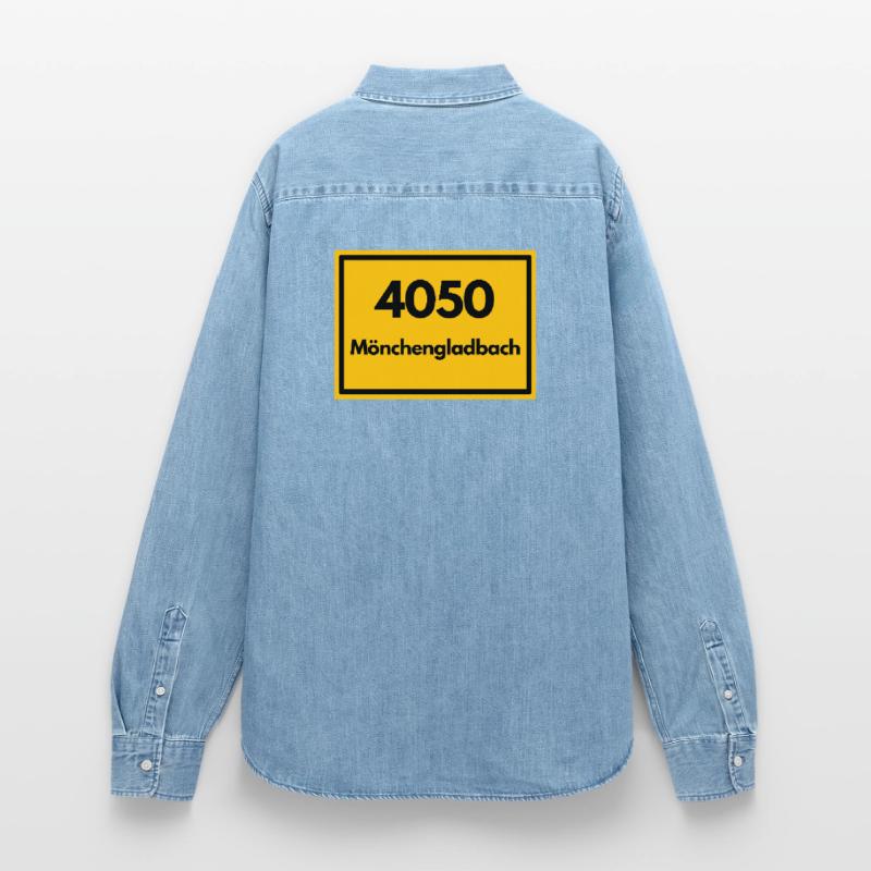 OLD POSTCODE POSTCODE 4050 MÖNCHENGLADBACH FUSSBAL Women’s Organic Denim Shirt by Stanley/Stella