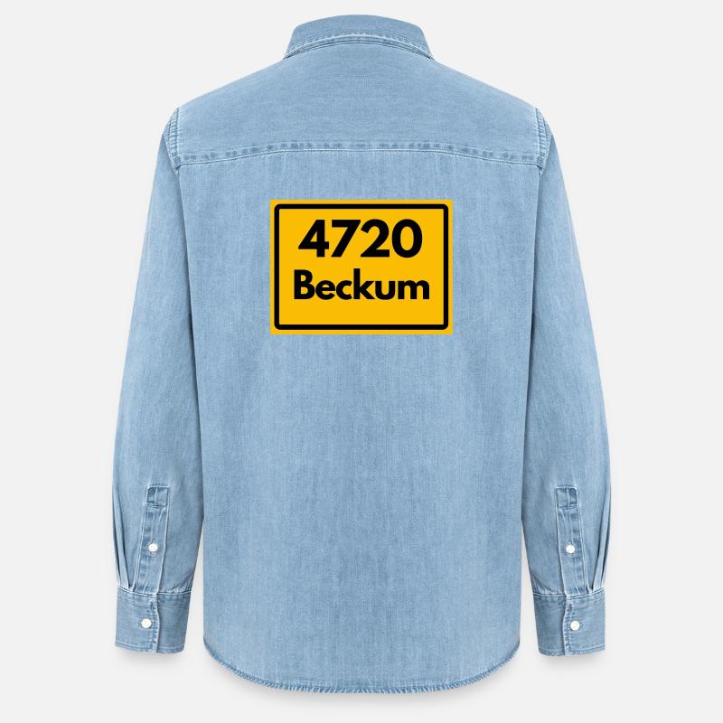 OLD POSTCODE POSTCODE RETRO 4720 BECKUM – NRW - Women’s Organic Denim Shirt by Stanley/Stella - light wash