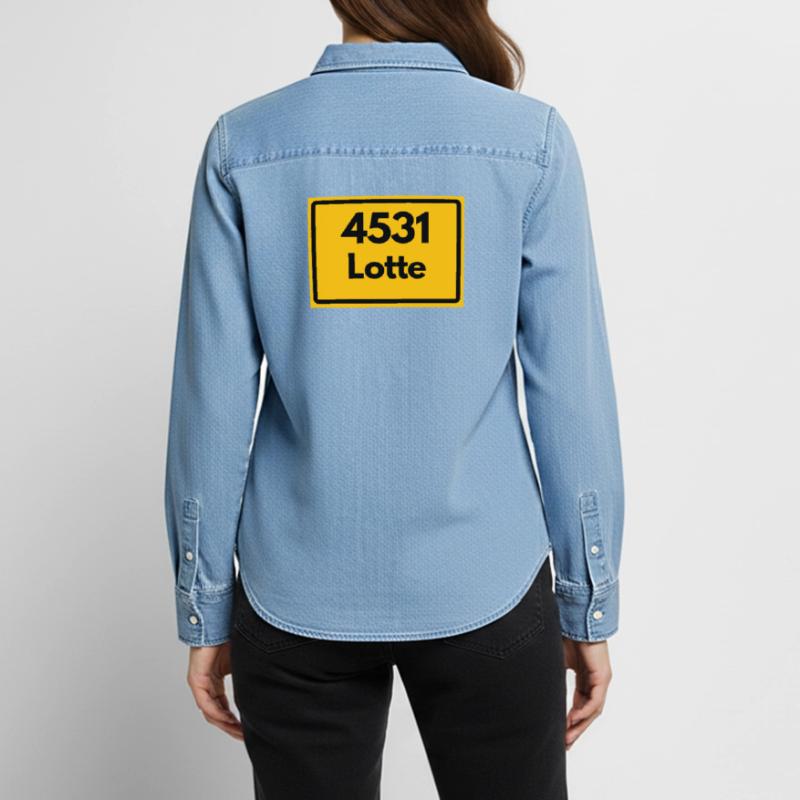 OLD POSTCODE POSTCODE RETRO 4531 LOTTE HEIMATSTOLZ Women’s Organic Denim Shirt by Stanley/Stella